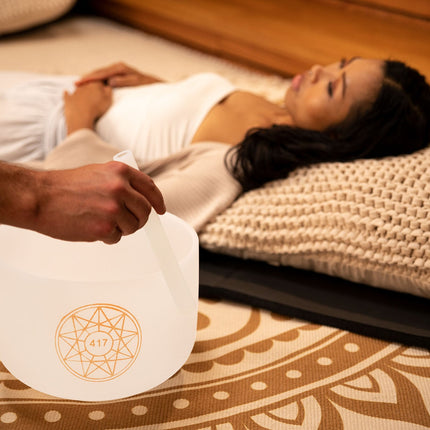 10" Solfeggio Crystal Singing Bowl, Re 417 Hz, Note G#4