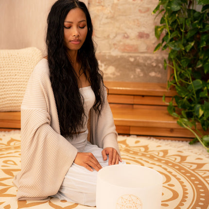 10" Solfeggio Crystal Singing Bowl, Fa 639 Hz, Note D#4