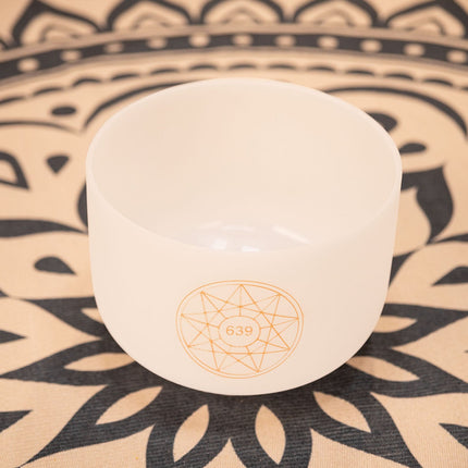 10" Solfeggio Crystal Singing Bowl, Fa 639 Hz, Note D#4