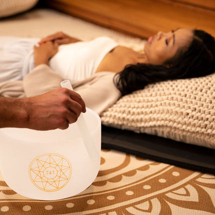 10" Solfeggio Crystal Singing Bowl, Sol 741 Hz, Note F#4