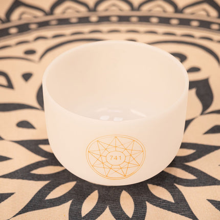 10" Solfeggio Crystal Singing Bowl, Sol 741 Hz, Note F#4