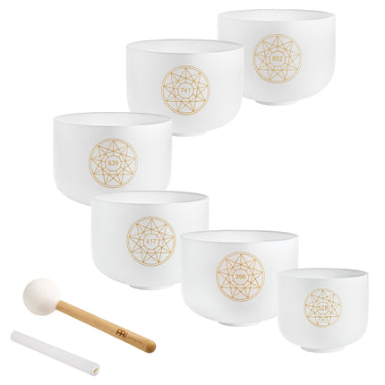 6-Piece Crystal Singing Bowl Chakra Set, Solfeggio