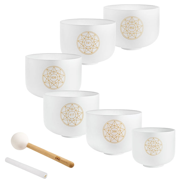 6-Piece Crystal Singing Bowl Chakra Set, Solfeggio