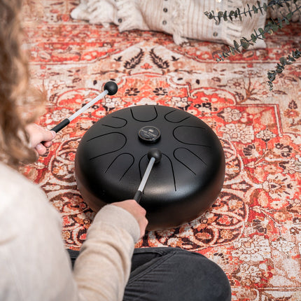 12" Steel Tongue Drum, A Minor, Black