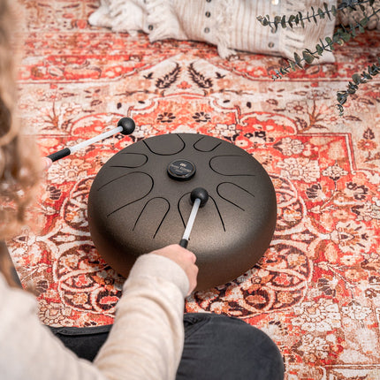 12" Steel Tongue Drum, A Minor, Vintage Brown