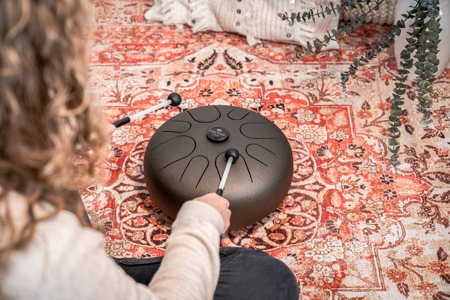 12" Steel Tongue Drum, A Minor, Vintage Brown