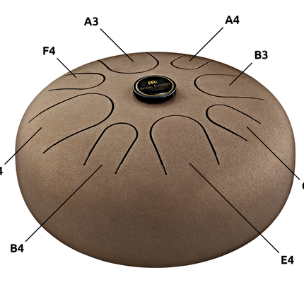 12" Steel Tongue Drum, A Akebono, Vintage Brown