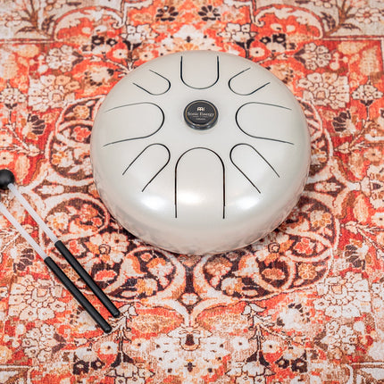 12" Steel Tongue Drum, G Minor, Pearl Grey