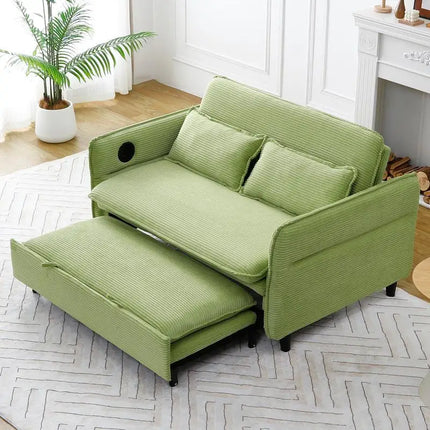 The Élan Verde Convertible Sofa Bed | 65.74” Luxe Corduroy Statement Piece, Dual-Function Reclining Elegance for Living & Bedroom Spaces | Limited Series