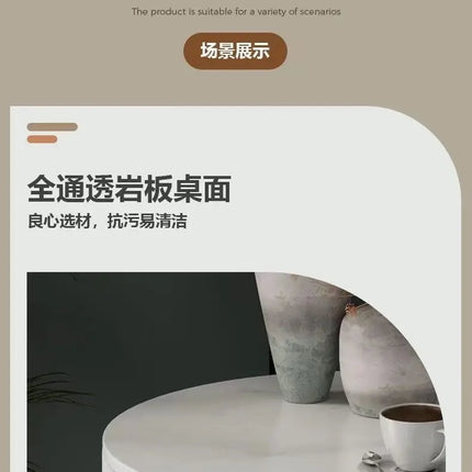 CelesteRound Modern Slate Nightstand – Minimalist Luxury Metal Side Table with Drawer for Bedroom & Living Elegance