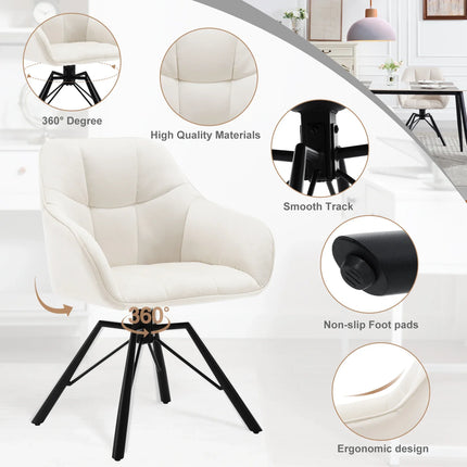 VelvetWhirl Comfort Dining Duo – 2PCS Swivel Upholstered Armchair Set for Kitchen & Living Harmony