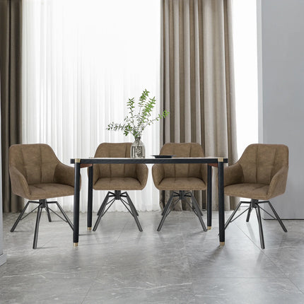 VelvetWhirl Comfort Dining Duo – 2PCS Swivel Upholstered Armchair Set for Kitchen & Living Harmony