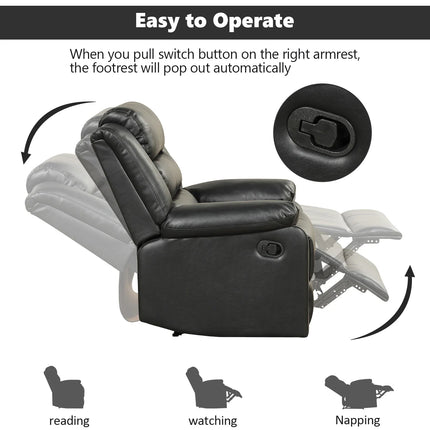 🚀 The Ultimate PU Leather Manual Recliner: Your Luxury Command Center.