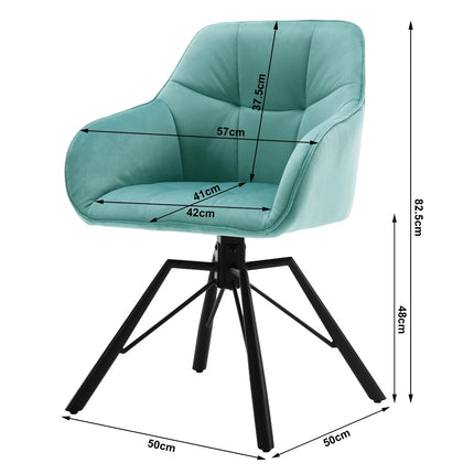 VelvetWhirl Comfort Dining Duo – 2PCS Swivel Upholstered Armchair Set for Kitchen & Living Harmony