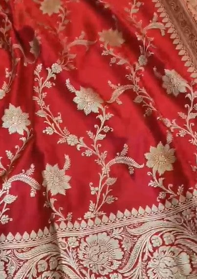 Exclusive Pure Banarasi Katan Mashru Satin Silk Designer Saree