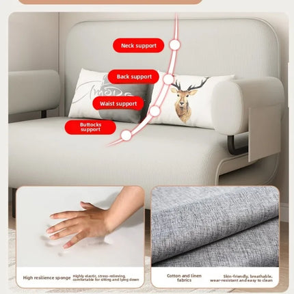 Bonney Rêve Convertible Sofa Bed — Modern Folding Telescopic Design for Small Apartments, Balcony Lounges & Single Suites