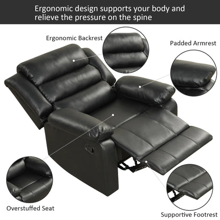 🚀 The Ultimate PU Leather Manual Recliner: Your Luxury Command Center.