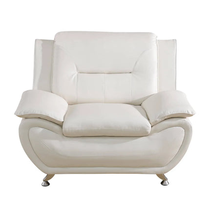 Elegant Compact Sofa for Small Spaces - Beautiful Seams, Long - Lasting Quality in White Faux Leather