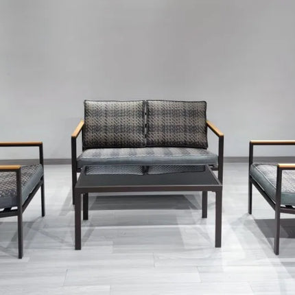 NICE GARDEN Solaria Aluminum Outdoor Sofa Set — Modern Garden Lounge Furniture for Restaurants, Villas & Leisure Terraces