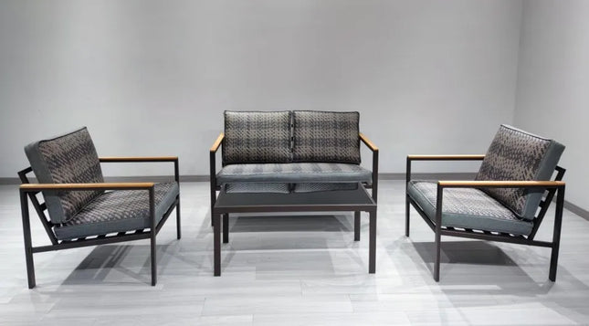 NICE GARDEN Solaria Aluminum Outdoor Sofa Set — Modern Garden Lounge Furniture for Restaurants, Villas & Leisure Terraces