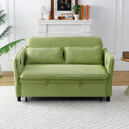 The Élan Verde Convertible Sofa Bed | 65.74” Luxe Corduroy Statement Piece, Dual-Function Reclining Elegance for Living & Bedroom Spaces | Limited Series