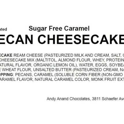 Andy Anand Sugar Free Pumpkin Pecan Cheesecake: Made with Pecans, Fresh Eggs & Cream, Soft Moist, Best Cheese Cake For Anniversary Celebrations & Dessert Lovers (2.4 lbs)