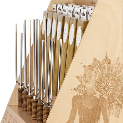 21-Piece Planetary Tuned Tuning Fork Chakra Display Set
