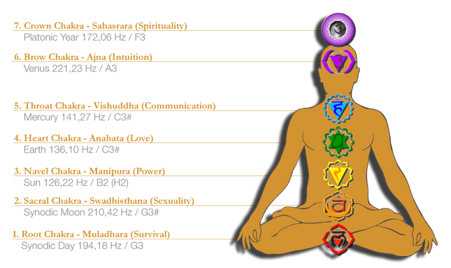 7-Piece Planetary Tuned Tuning Fork Chakra Set incl. Holder