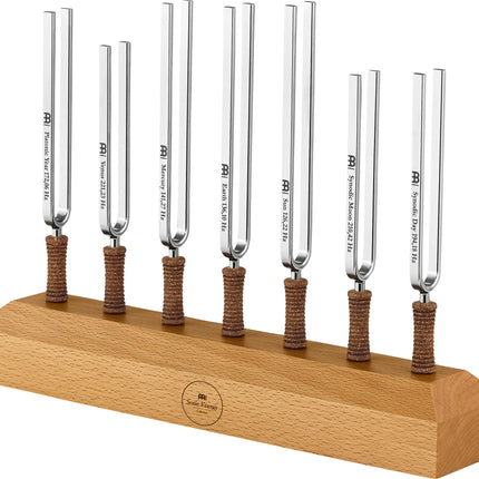 7-Piece Planetary Tuned Tuning Fork Chakra Set incl. Holder