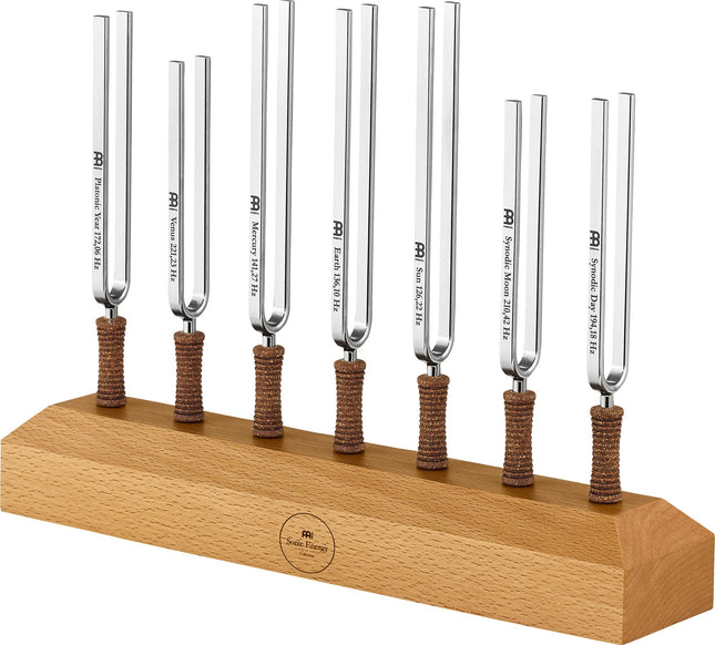 7-Piece Planetary Tuned Tuning Fork Chakra Set incl. Holder