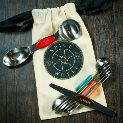 Magnetic Spoons with leveler and Canvas Gift Bag