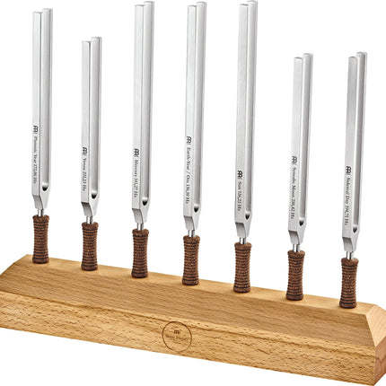 7-Piece Planetary Tuned Therapy Tuning Fork Chakra Set incl. Holder