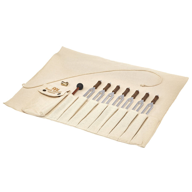 Planetary Tuned Therapy Tuning Fork Chakra Set, Incl. Rollup Bag & Tuning Fork Vibration Foot