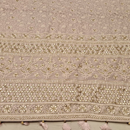 Exclusive Chikankari Georgette Fabric With Gota Patti Hand Work Saree