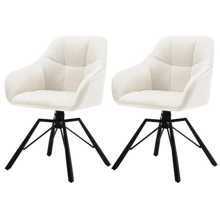 VelvetWhirl Comfort Dining Duo – 2PCS Swivel Upholstered Armchair Set for Kitchen & Living Harmony