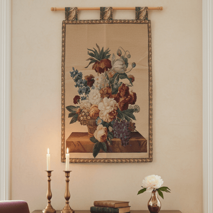 DaDa Bedding Spring Harvest Elegant Botanical Baroque Woven Tapestry Wall Hanging - 28" x 43"