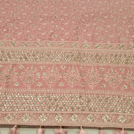 Exclusive Chikankari Georgette Fabric With Gota Patti Hand Work Saree