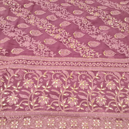 Exclusive Chikankari Georgette Fabric With Gota Patti Hand Work Saree