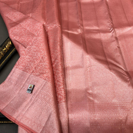 Beautiful Pink Pure Kanjivaram Silk Saree
