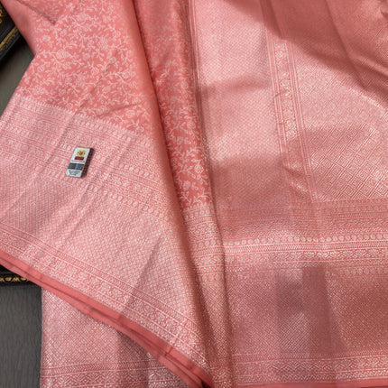 Beautiful Pink Pure Kanjivaram Silk Saree