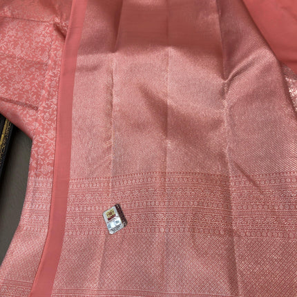 Beautiful Pink Pure Kanjivaram Silk Saree