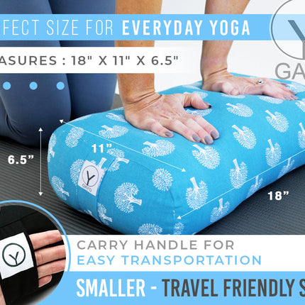 Organic Cotton Travel Size Yoga Bolster Set