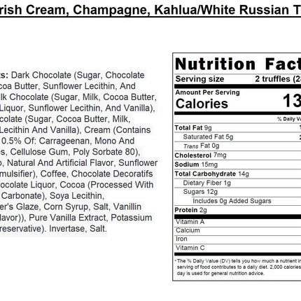 Andy Anand Belgian Chocolate Truffles – 16 Pc Rum, Irish Cream & Kahlua, Gift Box for Him, Perfect Occasion Treat, Made with 60% Chocolate (Cocoa Butter)