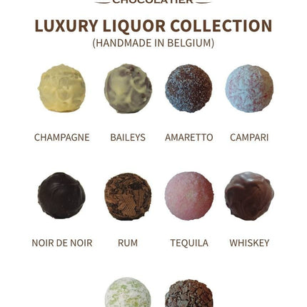 Andy Anand Belgian Chocolate Truffles – 16 Pc Rum, Irish Cream & Kahlua, Gift Box for Him, Perfect Occasion Treat, Made with 60% Chocolate (Cocoa Butter)