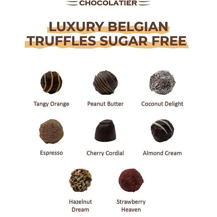 Andy Anand Sugar Free Belgian Chocolate Truffles – 16 Pc Luxury Assorted Flavors, 60% Cocoa Butter