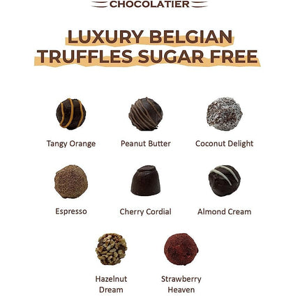 Andy Anand Sugar Free Belgian Chocolate Truffles Gift Box – 48 Pc Handcrafted, Gluten-Free, Diabetic-Friendly European Chocolate, 60% Chocolate (Cocoa Butter)