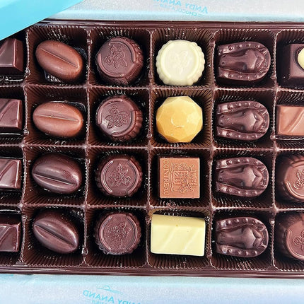 Andy Anand Sugar Free Belgian Chocolate Truffles Gift Box – 48 Pc Handcrafted, Gluten-Free, Diabetic-Friendly European Chocolate, 60% Chocolate (Cocoa Butter)
