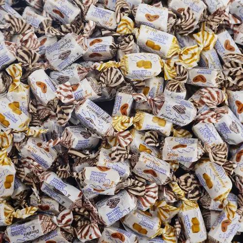 Andy Anand Chocolatier Sugar Free Creamy Taffy Toffee - Trio of Caramel, Chocolate & Coffee - Made in Europe Gluten Free Assorted Flavor Individually Wrapped Candy With No preservatives (33pcs, 7 Oz)