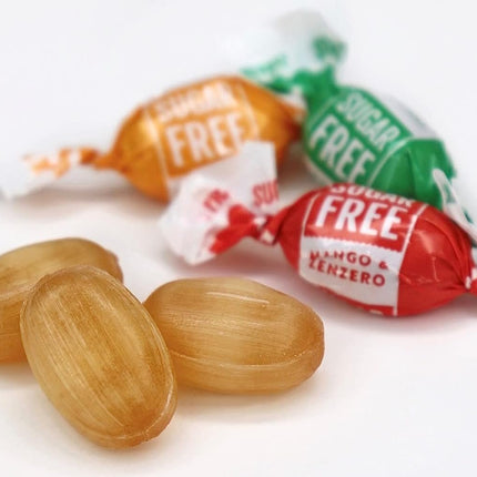 Andy Anand 55 Pc Sugar Free Ginger Candy with great tasting 3 Flavors Orange, Mango & Lemon Made In Italy, Imported Sugar Free Hard Candy - Delicious and Healthy 7 Oz