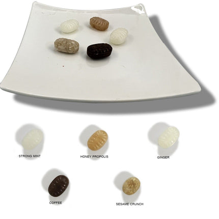 Andy Anand Sugar Free Hard Candy Variety Pack - Ginger, Coffee, Toasted Sesame, Menthol, Propolis - Stevia Sweetened - Gluten Free - | Perfect for Chocolate Lovers, Candy for Diabetics - (85 Ct 7 Oz)